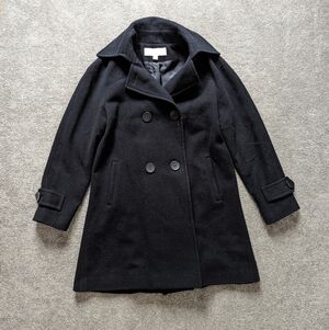 Liz Claiborne Women's Black Wool Winter Jacket Size 8 Quiet Luxury Old Money